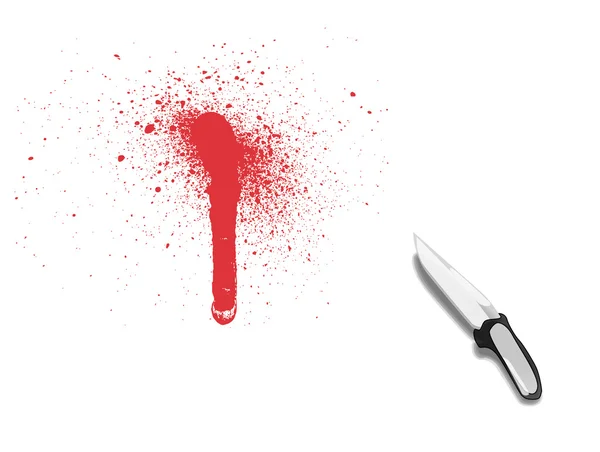 Πιτσιλίσματα αίμα και μαχαίρι — Φωτογραφία Αρχείου