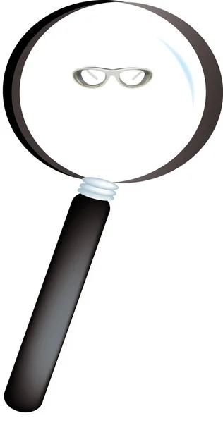 Magnifying glass and glasses — Stock Photo, Image