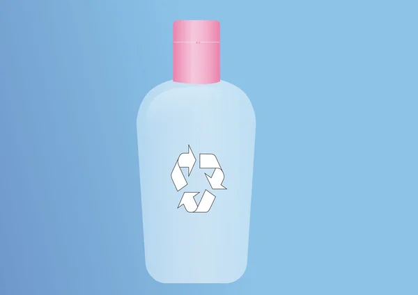 Пляшка зі знаком переробки — стокове фото