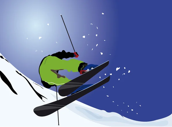 滑雪自由式滑雪 — 图库照片