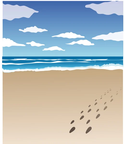 Footprints on thé beach 스톡 사진