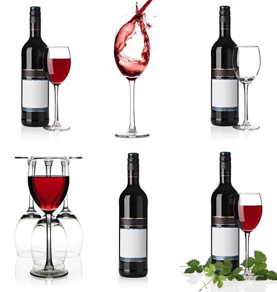 Červené víno koláž — Stock fotografie