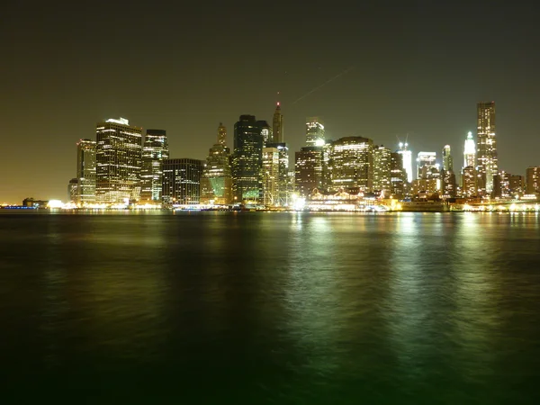Downtown Manhattan at nigh — Stock Photo, Image
