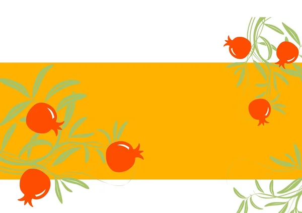 Rosh hashanah Geschenkenkaart met granaatappels — Stockfoto