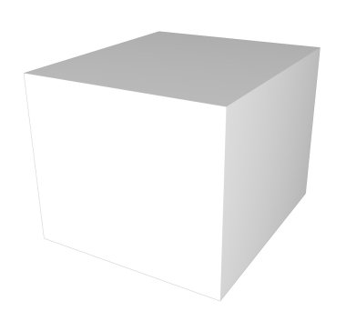 3D blank white cube or box. clipart