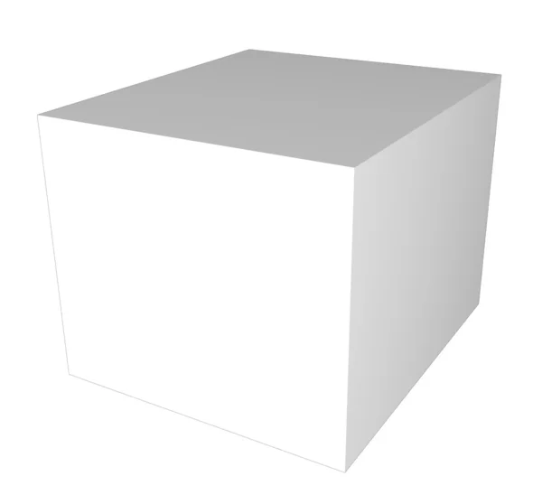 3D blank white cube or box. — Stock Photo, Image