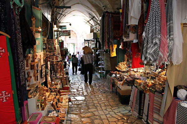 Arabiska bazar - jerusalem. gamla staden — Stockfoto