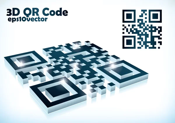 3d qr code in vector format — Stock Vector