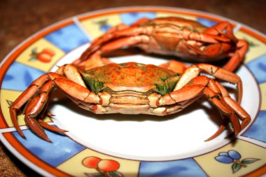 Crabs on the plate clipart