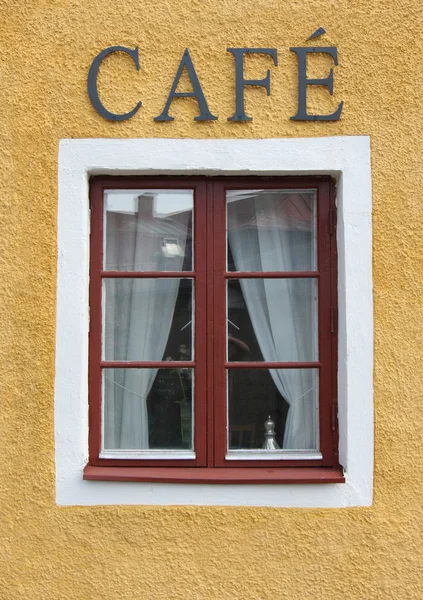 Kafé fönster — Stockfoto