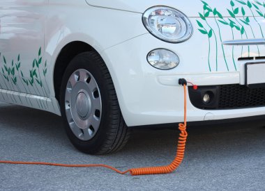 Electric car Recharging clipart