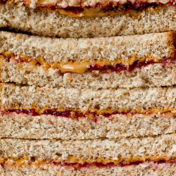 Sandwiches de mantequilla de maní y mermelada — Foto de Stock