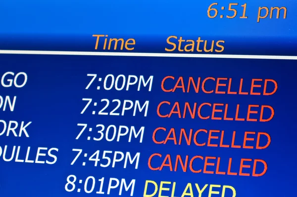 Cancelled flights — Stock Photo, Image