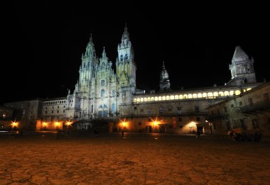 Santiago Cathedral at night clipart