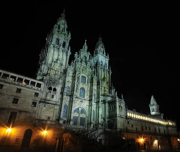 Santiago-katedralen på natten — Stockfoto