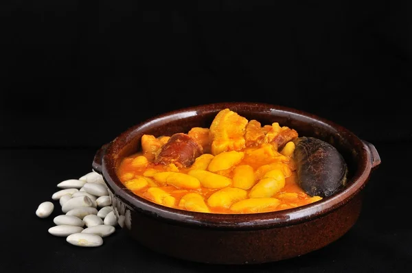 stock image Asturian bean stew.