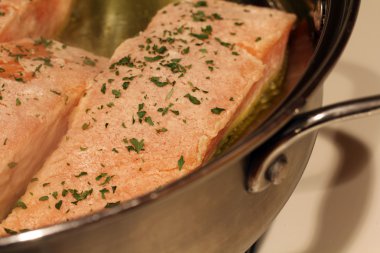 Pan Searing Salmon II clipart