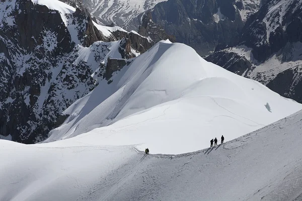 Mont Blanc alpinista — Fotografia de Stock