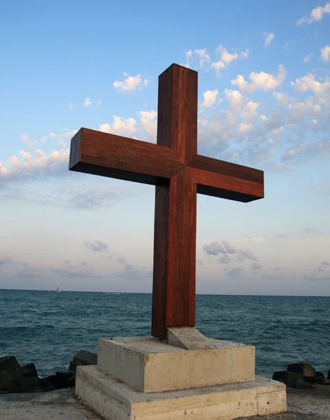 stock image The cross on the seashore.