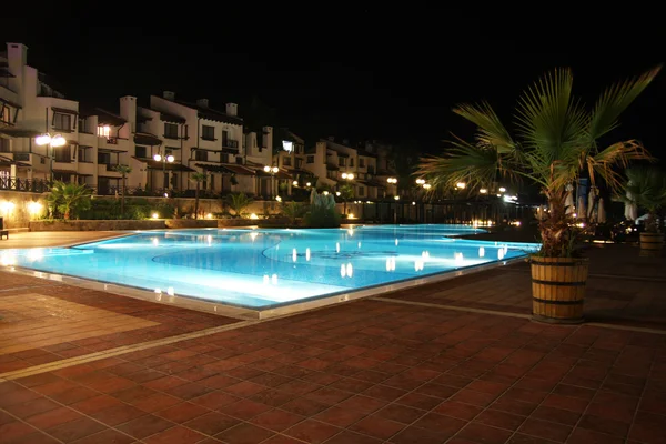 Night swimming pool. — Stock Photo, Image