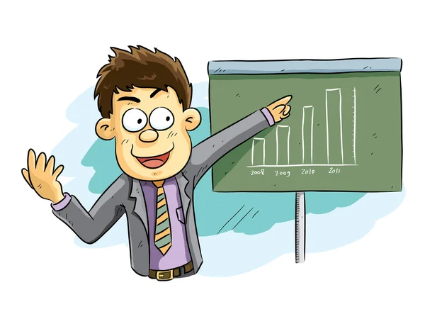 Man Doing Presentation — Stock Vector