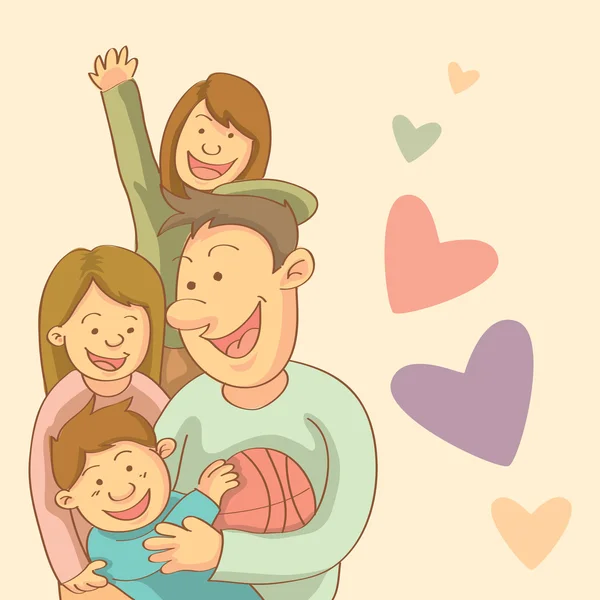 Ευτυχισμένη οικογένεια — Διανυσματικό Αρχείο