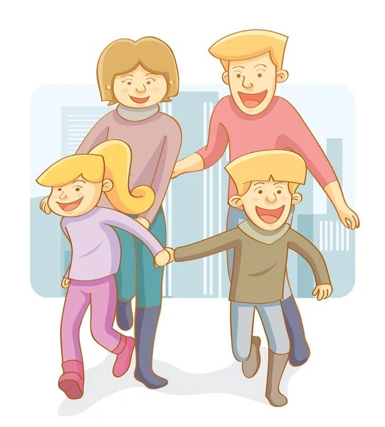 행복 한 가족 — 스톡 벡터
