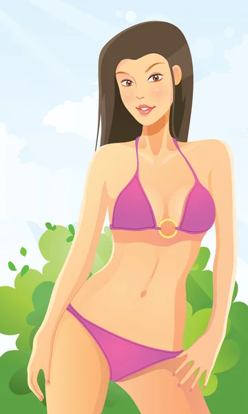 Sexy Bikini Girl — Stock Vector