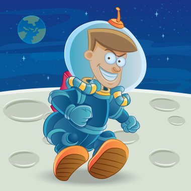 Astronaut at The Moon clipart