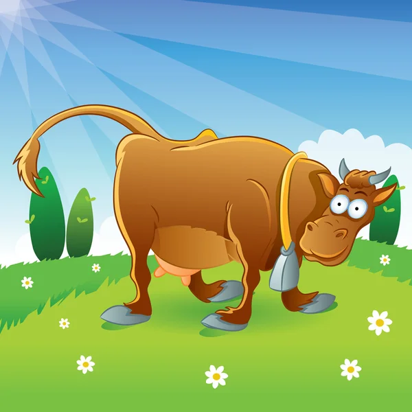 Illustration de la vache Caricature — Image vectorielle