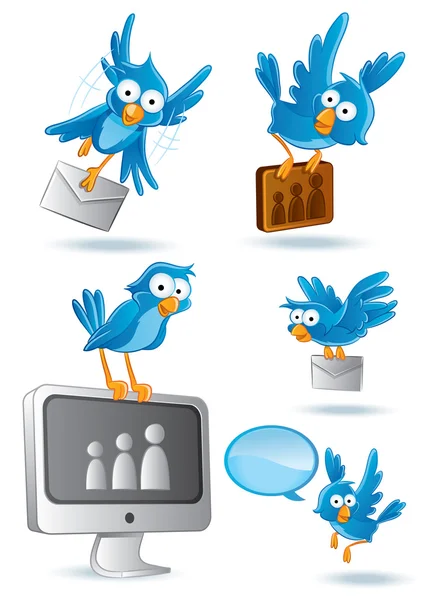 Bluebird δίκτυο κοινωνικών μέσων μαζικής ενημέρωσης — Διανυσματικό Αρχείο