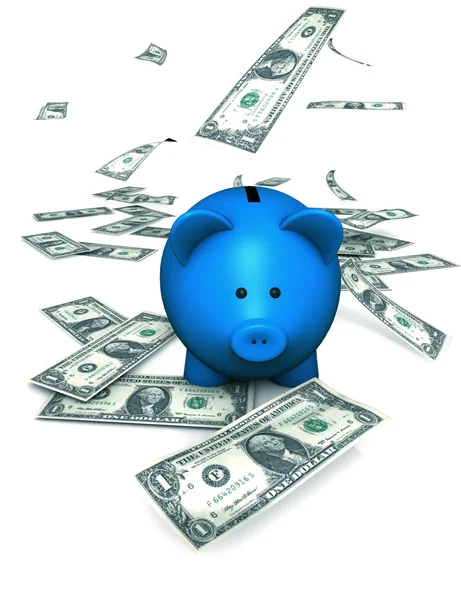 Гроші на банківському Piggy — стокове фото