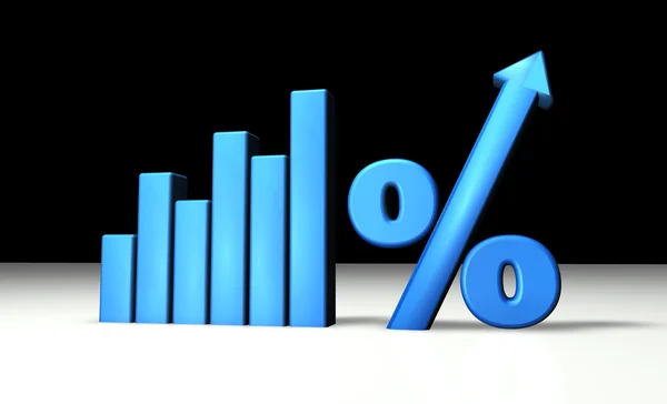 Gráfico del porcentaje azul — Foto de Stock