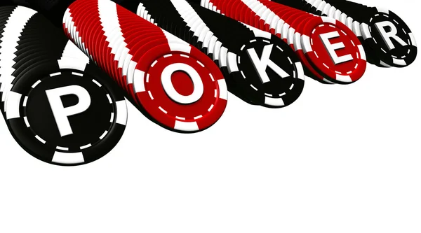 Poker žetony řádky — Stock fotografie