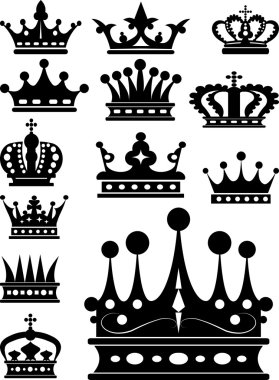Crown. Set of isolated symbols clipart
