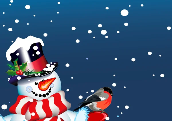 Christmas snowman — Stockvector