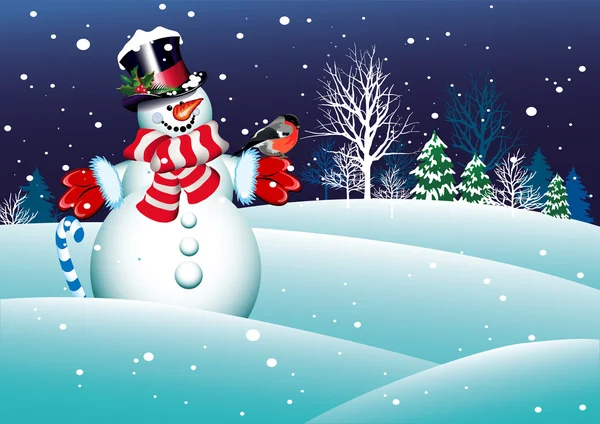 Bonhomme de neige de Noël pour votre conception — Image vectorielle