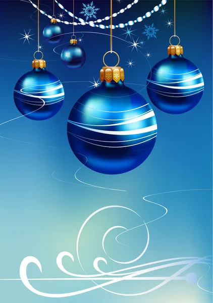 Kerstmis. blauwe achtergrond — Stockvector