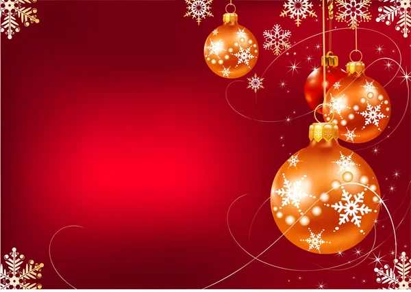 Vánoční dekorace v červeném pozadí — Stockový vektor