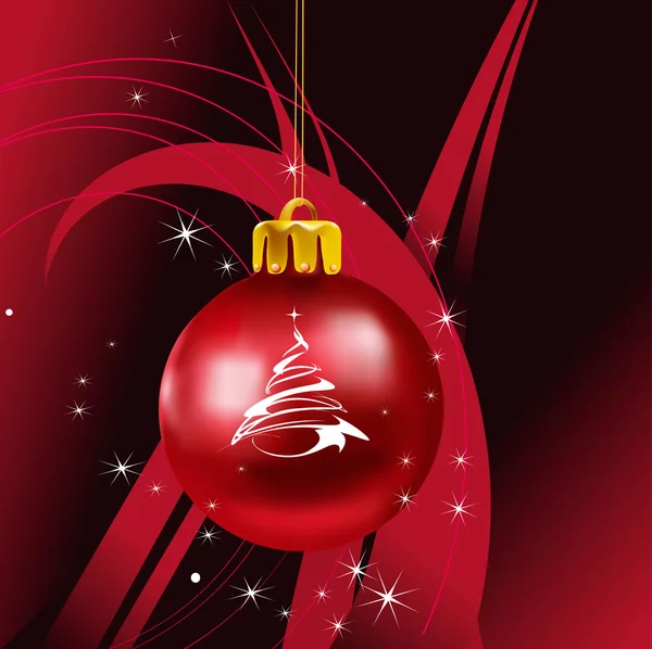赤い背景のクリスマスの装飾 — ストックベクタ