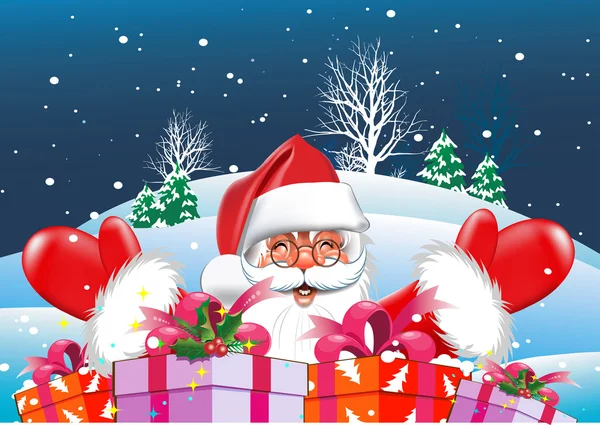 Backgrounds Christmas. Santa-claus — Stock Vector