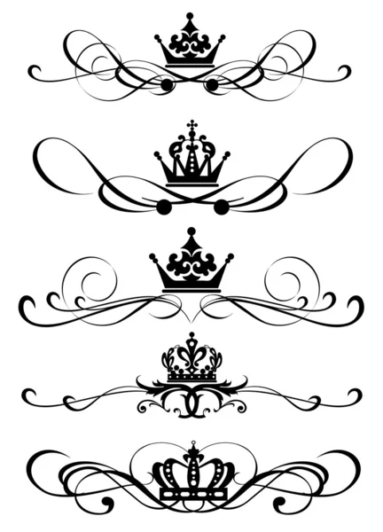 Victorian Scrolls and crown — Stock Vector