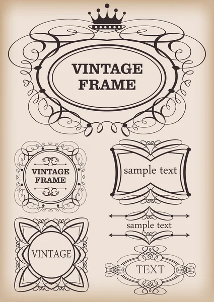 Frames set. Vintage — Stock Vector