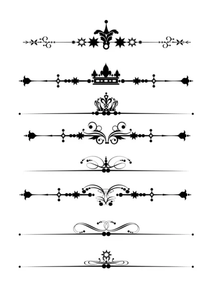 Líneas de reglas ornamentales — Vector de stock