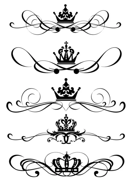 Викторианские свитки и корона — стоковый вектор