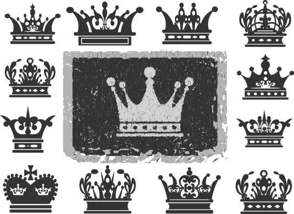 Corona. Set di simboli isolati — Vettoriale Stock