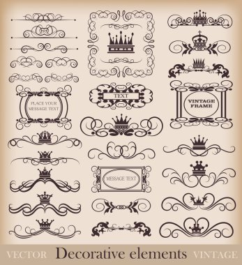 Vector set. Vintage Design Elements for your design. Calligraphy clipart