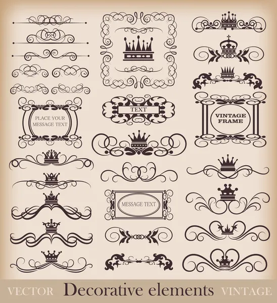 Vector set. Vintage Design Elements for your design. Calligraphy — Stock Vector