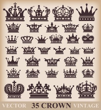 Crown. Vector set. Collection icons clipart