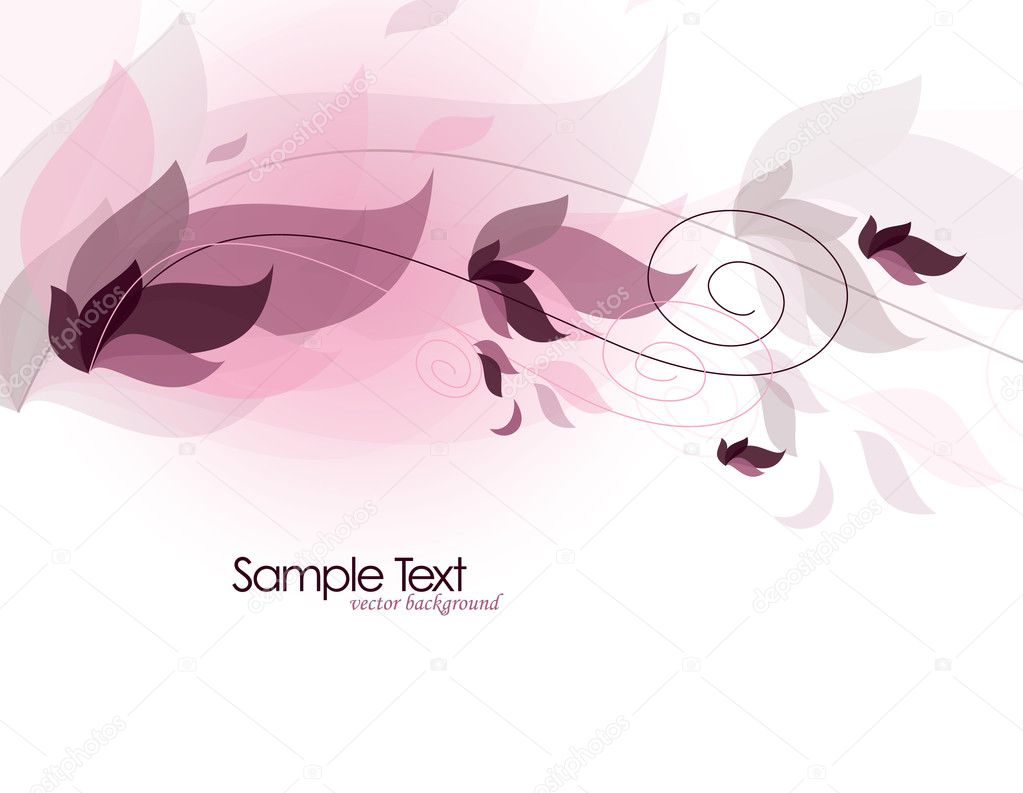 Abstract Vector Background with Leaves.